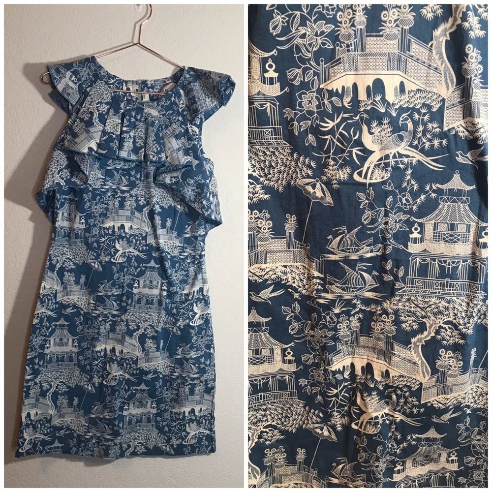 Beautiful printed mini stretchy ruffle dress‎
